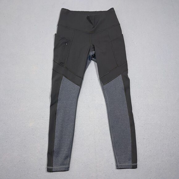 Athleta Run Free 7/8 Tight Leggings XS Gray Side Pockets Low Rise‎ - Picture 1 of 12